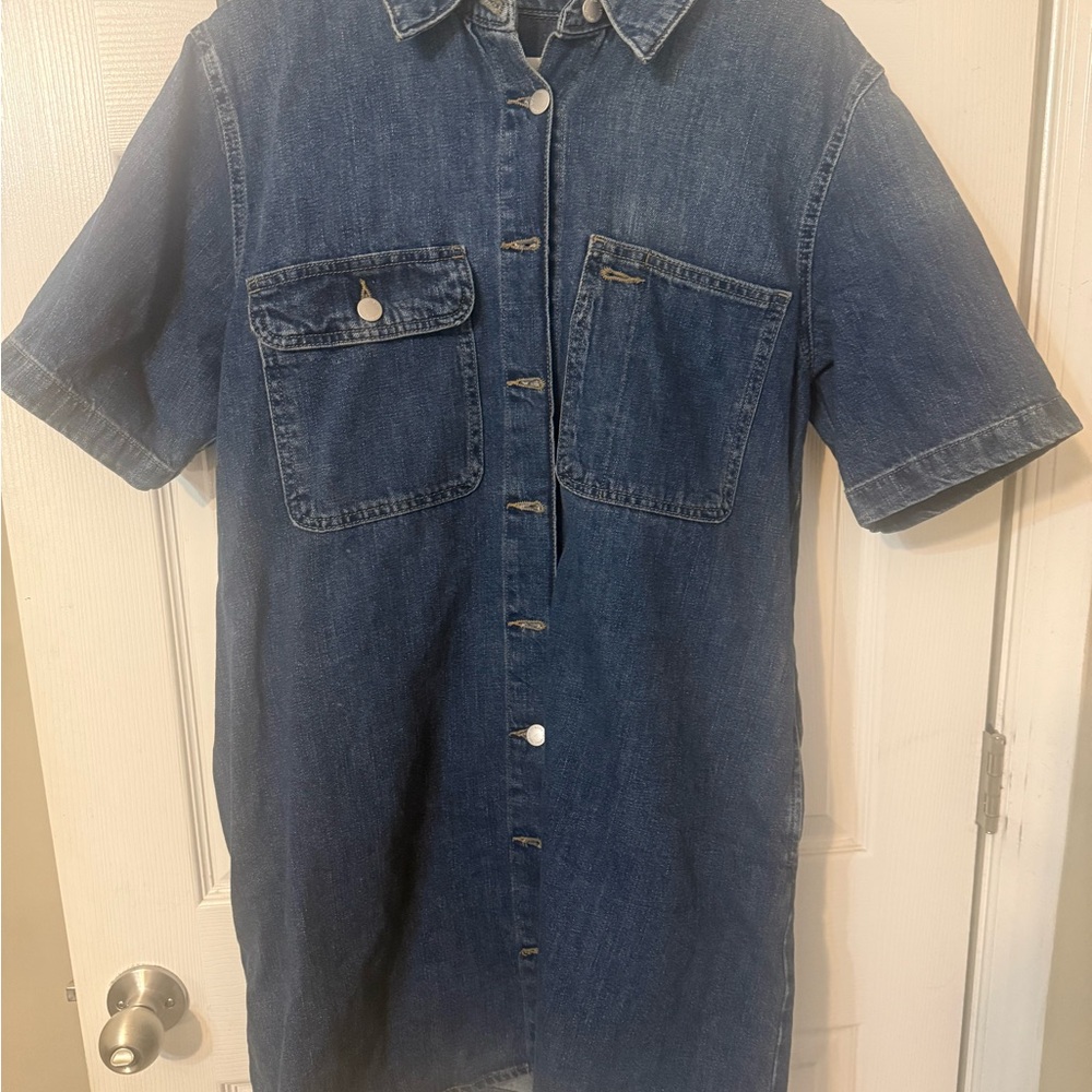 Denim Button-Up Shirt Dress